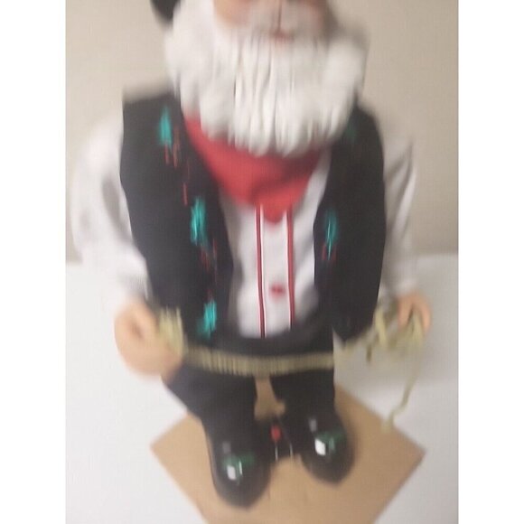 Vintage Holiday Time Dancing Animated Cowboy Santa Wish You Merry Christ… - Picture 7 of 16